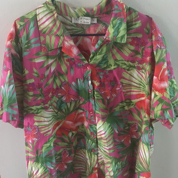 3X Victoria Jones Hawaiian Button Shirt - Picture 1 of 2